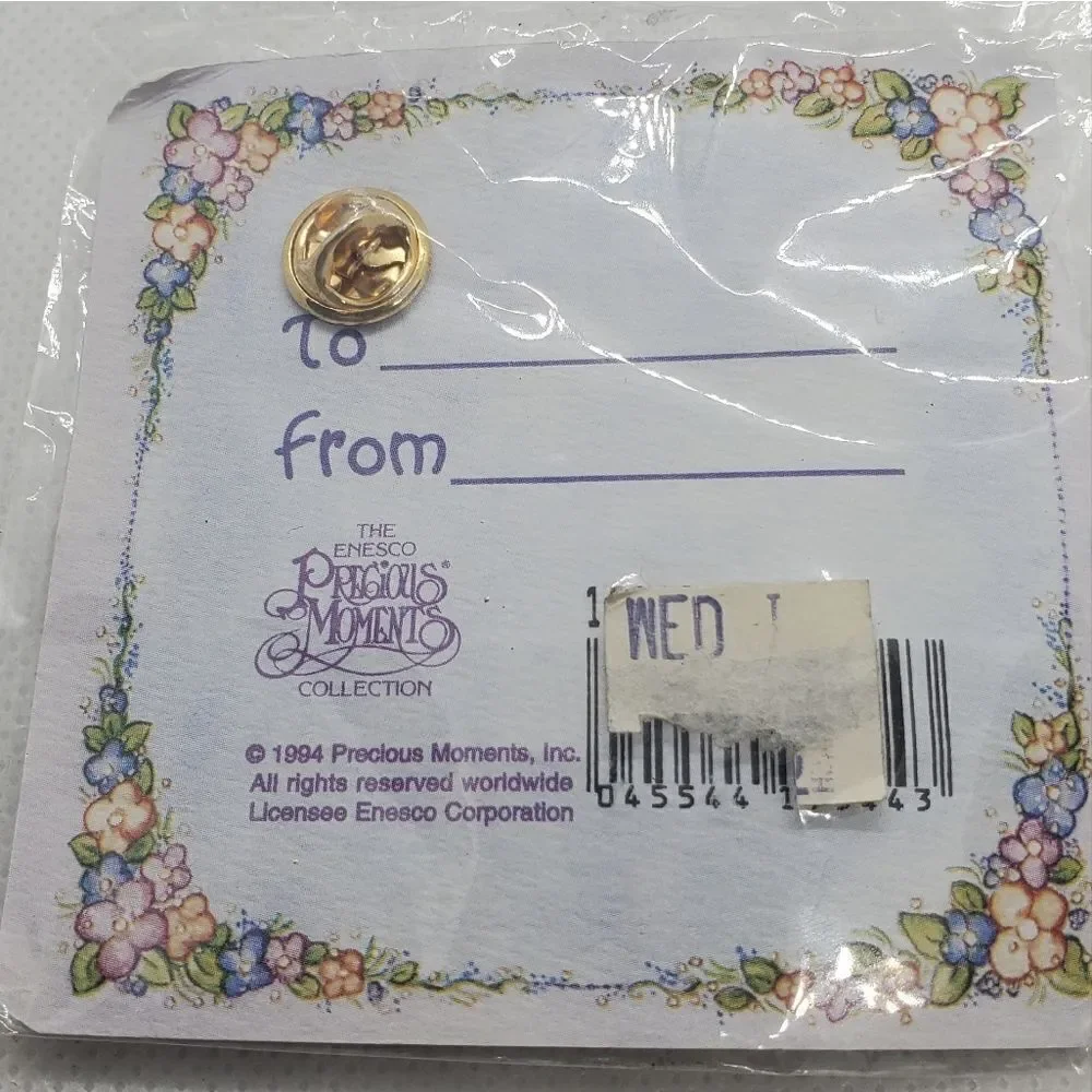 NWT Precious Moments Godmother Gold Tone Angel Pin